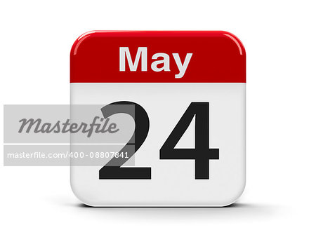 Calendar web button - The Twenty Fourth of May - The European Day of Parks, three-dimensional rendering, 3D illustration