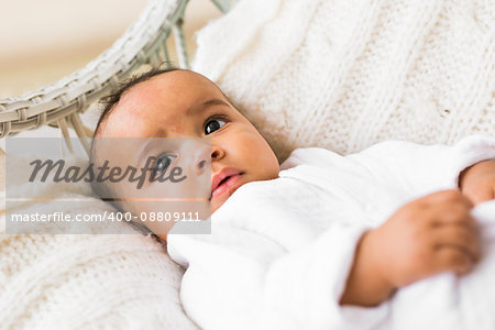 Portrait of a little african american baby boy.