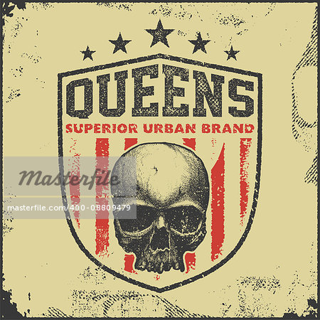 vintage queens typography, t-shirt graphics, vector illustration