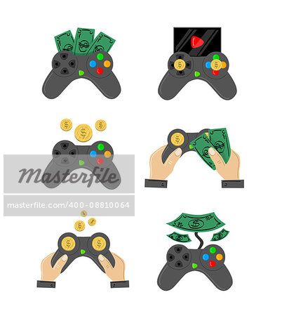 Great designed set of cartoon gamepads that can be used in various templates