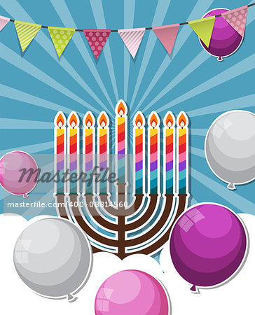 Abstract Background Happy Hanukkah, Jewish Holiday. Vector Illustration EPS10