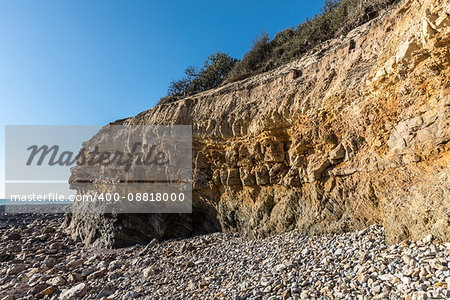 Small cliffs on la Pointe du Payre in the ouest coast of France in Vendee