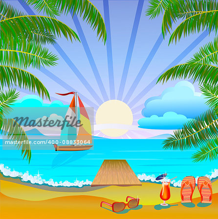 Vector Banner Summer vacation and travel design