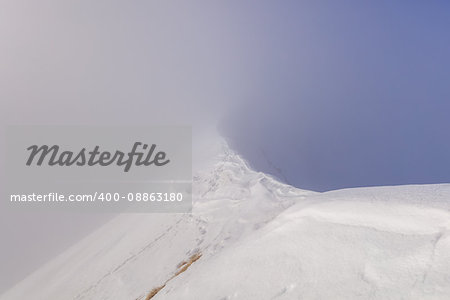 mountain landscape in winter. The Fagaras Mountains, Romania