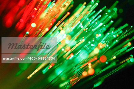 defocused abstract background of fiber optic cables