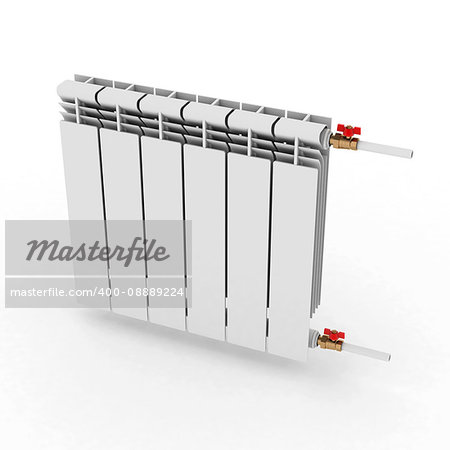 radiator to heat the room, on a white background. 3D illustration