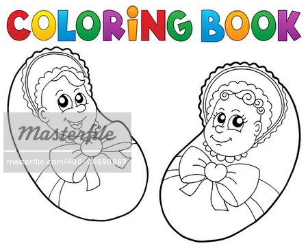 Coloring book baby theme image 6 - eps10 vector illustration.