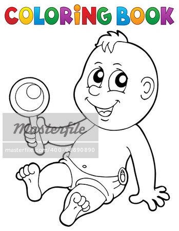 Coloring book baby theme image 7 - eps10 vector illustration.