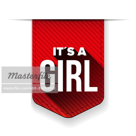 it's a girl, vector ribbon red