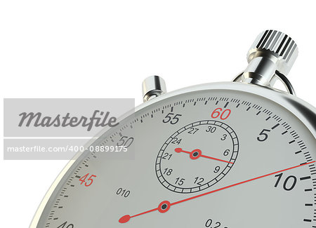Stopwatch. Isolated on white background. 3d illustration
