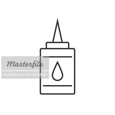 Doodle glue linear icon on white background
