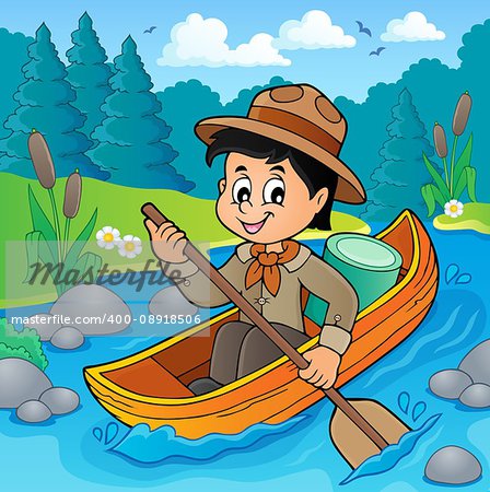 Water scout boy theme image 2 - eps10 vector illustration.