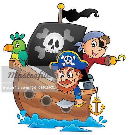 Pirate boat theme 1 - eps10 vector illustration.