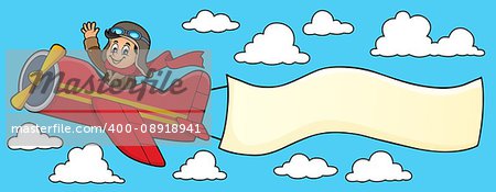 Retro airplane with banner theme 4 - eps10 vector illustration.