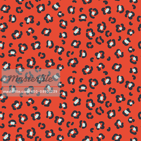 Red animal cheetah abstract seamless pattern. Animal spotted skin background texture for fabric print.