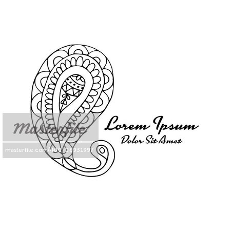 Paisley ornament, sketch for your design. Vector illustration