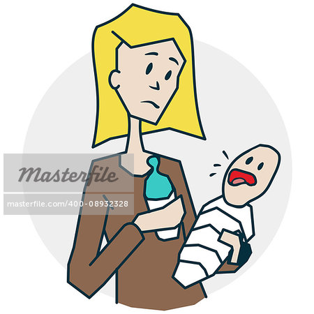 Baby Care icon. Icon on medical subjects. Illustration of a funny cartoon style