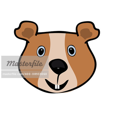 Guinea pig funny cute head pets. Vector illustration