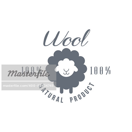 Natural Wool Product Logo Vector Classic Style Design On White Background