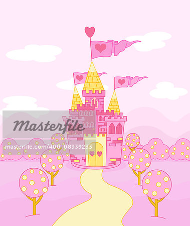 Illustration of fairy tale castle