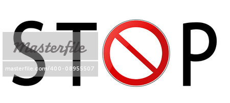 Stop sign vector illustration on white background