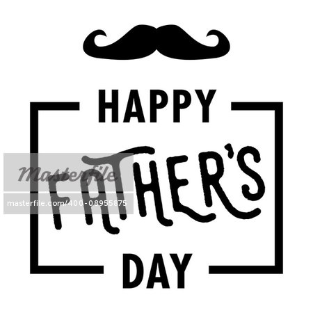 Happy Father's Day vector card with mustache