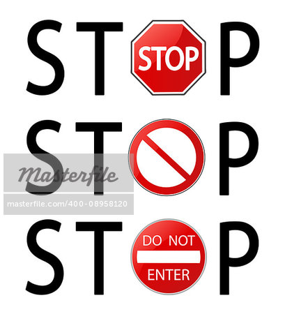 Stop sign vector illustration on white background