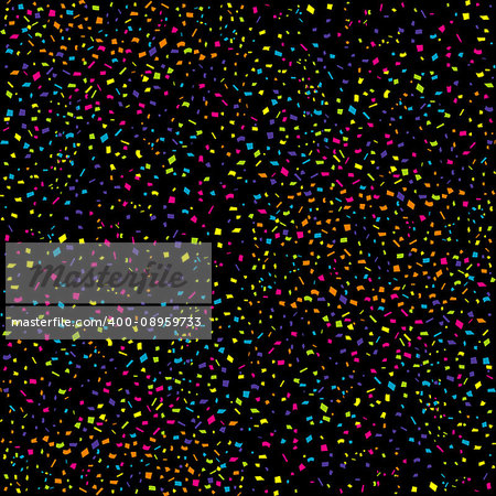 Abstract colorful confetti over black background