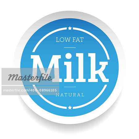 Milk lettering stamp blue vector