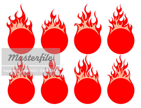 Round simple fire icon on white background