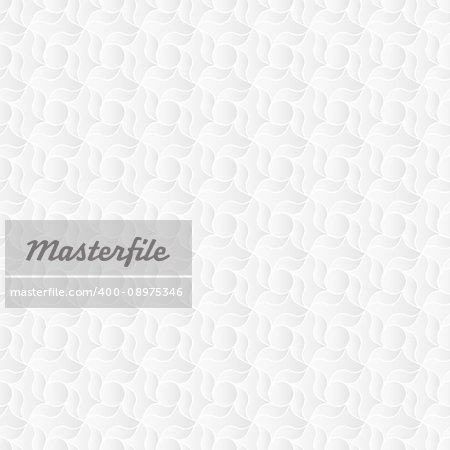 Neutral white geometric texture. Abstract oriental arabesque background with 3d effect.  Vector seamless repeating pattern.