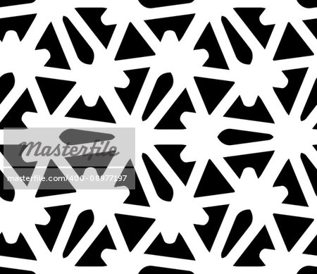 Vector Seamless Pattern Modern Stylish Texture Repeating Geometric Elements Black and White Colors