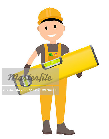 Construction Worker Flat Character, Building Man Specialists Ready for Work. Vector Illustration EPS10
