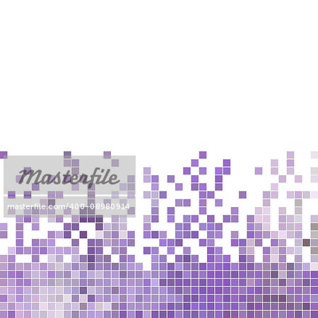 abstract vector square pixel mosaic background - purple and violet