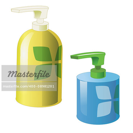 Gel, Foam Or Liquid Soap Dispenser Pump Plastic Bottle. Ready For Your Design. Product Packing. Vector