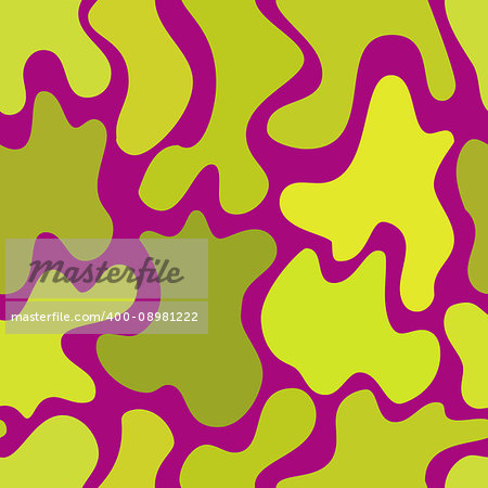 abstract vector chaotic spotted seamless pattern - yellow and magenta