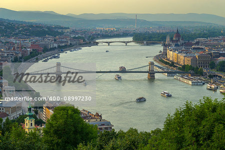 Szechenyi Bridge is connects Buda to Pest on the Danube river. Szechenyi Bridge is connects Buda to Pest on the Danube river.