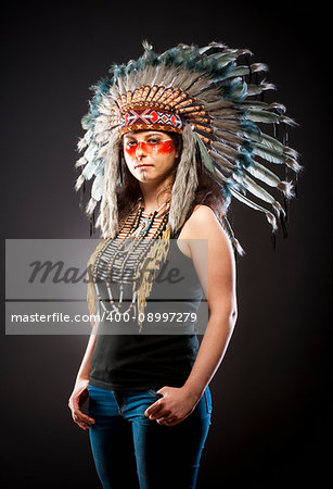 Native American Indian Chief War Bonner Headdress