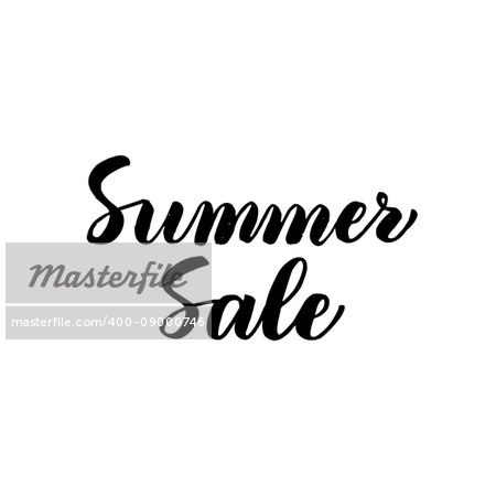 Summer Sale Handwritten Lettering. Vector Illustration of Brush Pen Calligraphy Isolated over White Background.