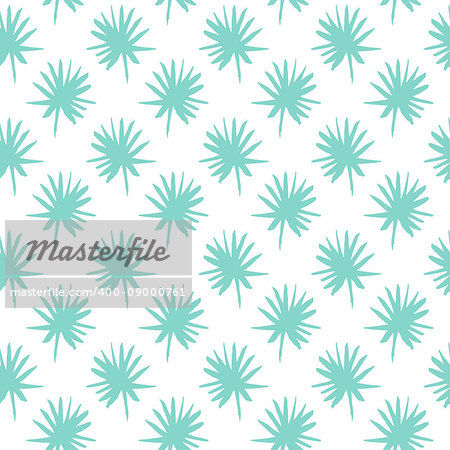 Palm Leaf Brush Seamless Pattern. Vector Illustration of Hand Drawn Paint Tropical Plant Background.