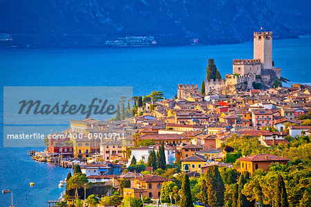 Town of Malcesine on Lago di Garda skyline view, Veneto region of Italy