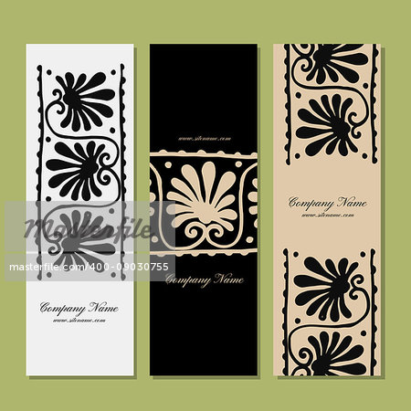 Banners design, ethnic floral ornament. Vector illustration