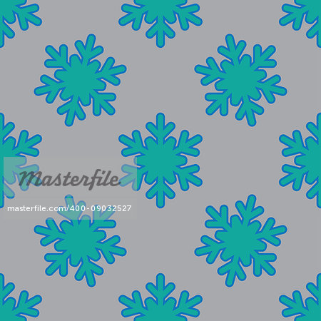 Seamless pattern with snowflakes on gray background. Vector Illustration