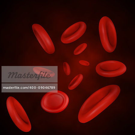 Vector Streaming Blood Cells. Abstract medical background
