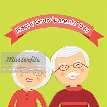 Happy grandparents day with white hair