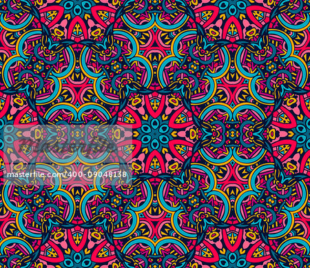 festive geometric kaleidoscopic seamless pattern ethnic tribal background