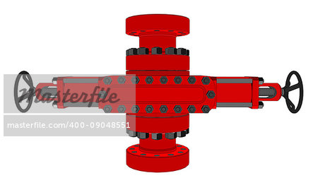 Blowout preventer. Vector rendering of 3d. Concept of the oil industry