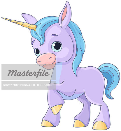 Illustration of cute baby unicorn