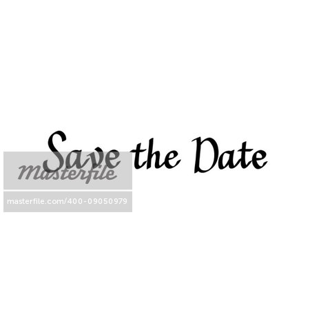 Save the date vector calligraphy digital drawn imitation design