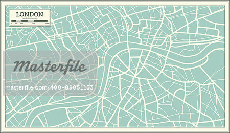 London Map in Retro Style. Vector Illustration.